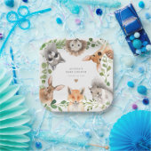 Woodland Animals Baby Shower Paper Plates ペーパープレート (パーティー)