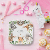 Woodland Animals Baby Shower Paper Plates ペーパープレート (パーティー)