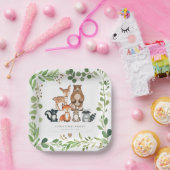 Woodland Animals Baby Shower Paper Plates ペーパープレート (パーティー)