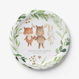 Woodland Animals Baby Shower Paper Plates ペーパープレート