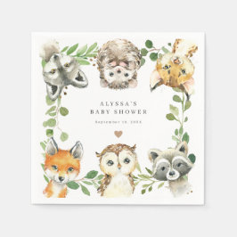 Woodland Animals Baby Shower Party Paper Napkins スタンダードカクテルナプキン