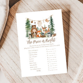 Woodland Animals Baby Shower Price is Right Game