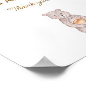 Woodland Animals Baby Shower Tabletop Sign ポスター (角)