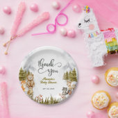 Woodland Animals Baby Shower Thank You ペーパープレート (パーティー)