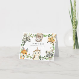 Woodland Animals Baby Shower Thank You Card サンキューカード