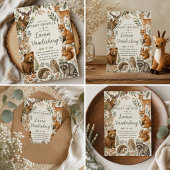 Woodland Animals Baby Shower Watercolor Forest 招待状