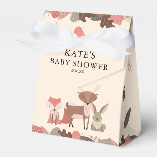 Woodland Animals Baby Shower Welcome フェイバーボックス (正面サイド)