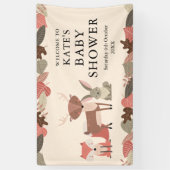 Woodland Animals Baby Shower Welcome 横断幕 (縦)