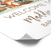 Woodland Animals Baby Shower Welcome Sign ポスター (角)