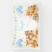 Woodland Animals Backdrop Bunny Bear Fox Pastel 横断幕 (縦)