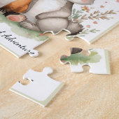 Woodland Animals Bear Fox Bunny Floral Heart ジグソーパズル (側面)
