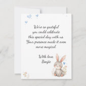 Woodland Animals Bear Fox Bunny Kids Pastel Blue ノートカード (裏面)