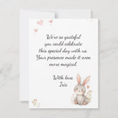 Woodland Animals Bear Fox Bunny Kids Pastel Pink ノートカード (裏面)