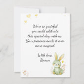 Woodland Animals Bear Fox Bunny Kids Pastel Yellow ノートカード (裏面)