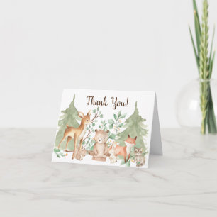 Woodland Animals Beby Shawer、ありがとうございます サンキューカード