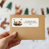 "Woodland Animals Birthday ラベル