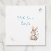 Woodland Animals Birthday Boy Blue Hearts Party フェイバータグ (裏面)