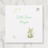 Woodland Animals Birthday Boy Yellow Hearts Party フェイバータグ (裏面)