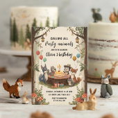 Woodland Animals Birthday Forest Party 招待状