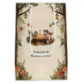 "Woodland Animals Birthday Gift Bag | Rustic Party ミディアムペーパーバッグ (裏面)