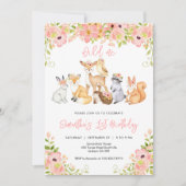Woodland Animals Birthday Invitation 招待状 (正面)