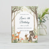 Woodland Animals Birthday Invitation - Forest 招待状 (スタンド正面)
