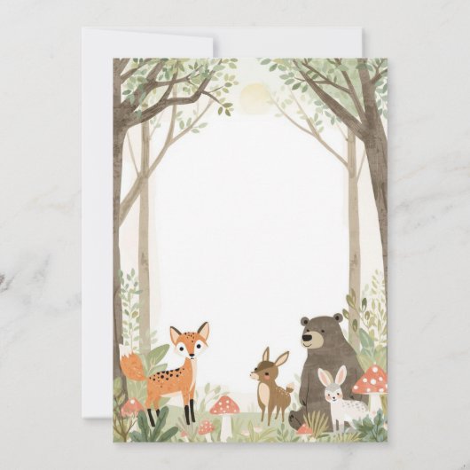 Woodland Animals Birthday Invitation - Forest 招待状 (裏面)