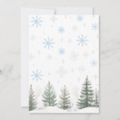 Woodland Animals Blue Truck Winter Baby Shower 招待状 (裏面)