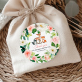 Woodland Animals & Blush Pink Flowers Baby Shower フェイバータグ