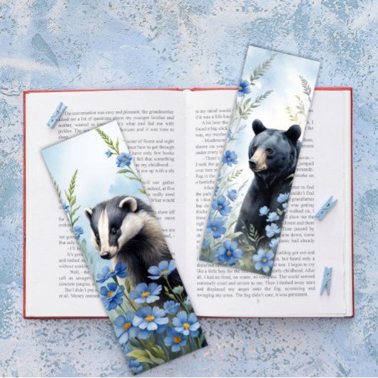 Woodland Animals Bookmarks, Set of 4, Owl, Bear