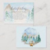 Woodland Animals Camping Books Boy Baby Enclosure 名刺 (正面/裏面)