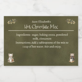 Woodland Animals Christmas Hot Cocoa Mix Green フードラベル