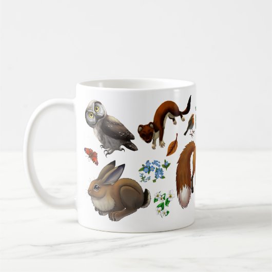 Woodland Animals coffee mug コーヒーマグカップ (左)