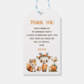 Woodland Animals Fall Kids' Birthday Thank You ギフトタグ (正面)