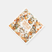 Woodland Animals Festive Autumn Kids' Birthday スタンダードカクテルナプキン (角)