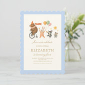 Woodland Animals First Birthday Invitation 招待状 (スタンド正面)