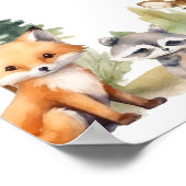 Woodland Animals First Year Photo Milestoneポスター ポスター (角)