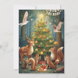 Woodland Animals Flat Holiday Card シーズンカード