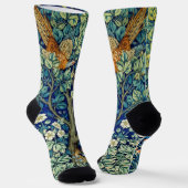 Woodland Animals & Flowers, William Morris ソックス (傾斜あり)