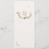 Woodland Animals Forest Friends赤ちゃんシャワーメニュー メニュー (裏面)