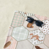 Woodland Animals Forest Patchwork Baby Shower Gift ビーチタオル (インサイチュ)