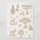 Woodland Animals French Toile Baby Shower 招待状 (裏面)