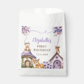 Woodland Animals Girl 1st Birthday Party フェイバーバッグ (正面)