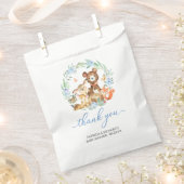 Woodland Animals Greenery赤ちゃんシャワーありがとう フェイバーバッグ (クリップ留めされた状態)