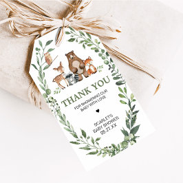 Woodland Animals Greenery Baby Shower Favor Tags ギフトタグ