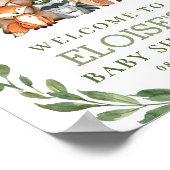 Woodland Animals Greenery Forest Welcome Sign ポスター (角)