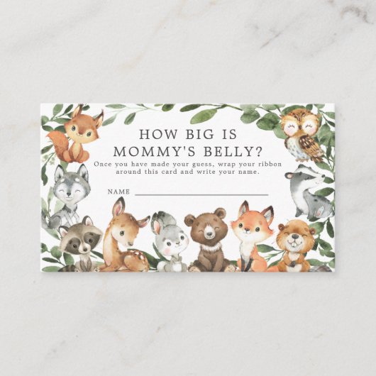 Woodland Animals How Big is Mommy's Belly Game エンクロージャーカード (正面)