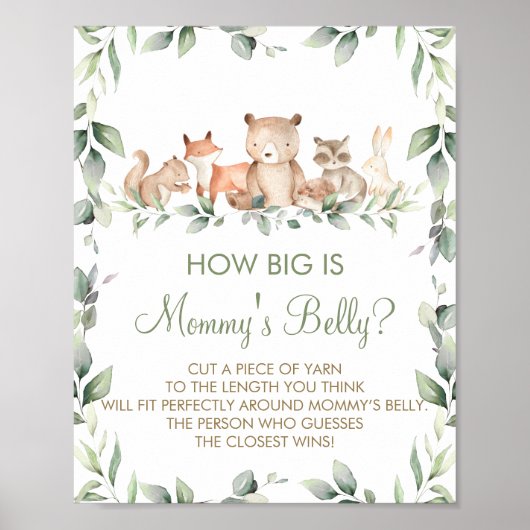 Woodland Animals How Big is Mommy's Belly Game ポスター (正面)