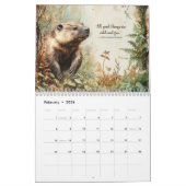 Woodland Animals & Inspirational Quotes 2026  カレンダー (2月 2026)