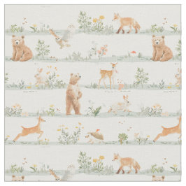 Woodland Animals minimal soft wild nature nursery  ファブリック